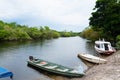 Houses along Amazonas river. Brazilian panorama