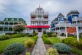 Houses along Beach Avenue in Cape May, New Jersey Royalty Free Stock Photo