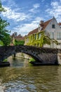 Houses along the canals of Brugge or Bruges, Belgium Royalty Free Stock Photo