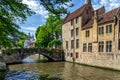 Houses along the canals of Brugge or Bruges, Belgium Royalty Free Stock Photo