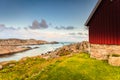 Houses along coastline near Lindesnes lighthouse