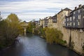 Houses along the Gave d'Aspe, before its junction with the Gave