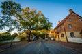 Houses along Main Street, in the Old Salem Historic District, in