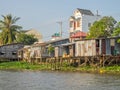 Houses along the Mekong River - Can Tho Royalty Free Stock Photo