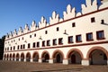 Houses with arcades at Husovo namesti in Nove Mesto nad Metuji, Czech Republic Royalty Free Stock Photo