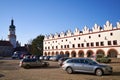 Houses with arcades at Husovo namesti in Nove Mesto nad Metuji, Czechia Royalty Free Stock Photo