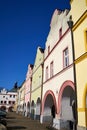 Houses with arcades at Husovo namesti in Nove Mesto nad Metuji, Czechia Royalty Free Stock Photo