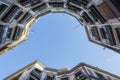 Houses around the Carrer de Milans street in Barcelona, Catalonia, Spain Royalty Free Stock Photo