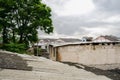 Houses with asbestos shingles in Qingyan ancient town on cloudy Royalty Free Stock Photo