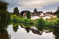 Houses on the banks of River La Cere Bretenoux France