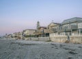 Houses with beach and seashore views at Del Mar Southern California at sunset Royalty Free Stock Photo