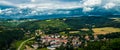 Houses and blocks in a town in the mountains