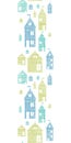 Houses blue green textile texture vertical Royalty Free Stock Photo