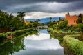 Houses and bridge along a canal in Venice Beach Royalty Free Stock Photo