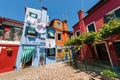 Houses with Bright Colors in Burano Island - Venice Lagoon Veneto Italy