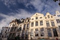 Houses in Brussels, street with traditional architecture Royalty Free Stock Photo