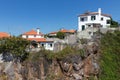 Houses build at a cliff at Funchal, Madeira Island