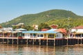 Houses build into the sea area on Koh Lan Island