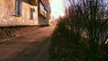 Houses built in 1954 at the golden hour slider