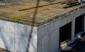 Houses built of reinforced steel concrete are earthquake resistant and can be several stories high. wire mesh is braided and poure