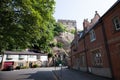 Houses built into the rock at Nottingham Castle in the UK Royalty Free Stock Photo