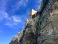 Houses built on the sheer cliffs of the city of Tropea in Italy