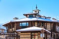 Houses in bulgarian ski resort Bansko Royalty Free Stock Photo