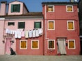 Houses on Burano Island, near Venice, Italy Royalty Free Stock Photo