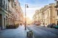 Houses, cafes on Myasnitskaya street in Moscow