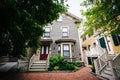 Houses in Cambridge, Massachusetts. Royalty Free Stock Photo