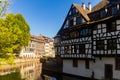 Houses and canals of French town Strasbourg