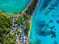 Houses on cape in Marshall Islands