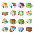 Houses cartoon icons set Royalty Free Stock Photo