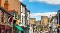 Houses and castle in Conwy, Wales Royalty Free Stock Photo