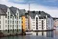 Houses in center of Alesund city, Norway