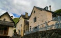 Houses of Cette-Eygun, a small french village in the side north of the Pyrenees. Royalty Free Stock Photo