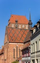 Houses and church in the historic center of Gustrow