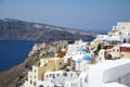 Houses and churches in Oia, Santorini Royalty Free Stock Photo