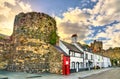 Houses and city walls in Conwy, Wales