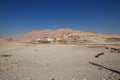 Houses close Queen Hatshepsut temple in Luxor, Egypt