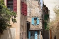 Houses and colored windows in the historic center of Tripoli, Lebanon Royalty Free Stock Photo