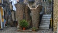 houses composed of sea and river pebbles in Castelnuovo Cilento