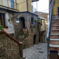 houses composed of sea and river pebbles in Castelnuovo Cilento