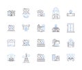 Houses and construction outline icons collection. Housing, Construction, Building, Dwelling, Architectural, Home, Real