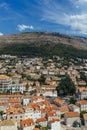 Houses of Dubrovnik, Croatia, at Foot of Mountain