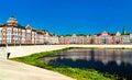 Houses at the embankment of Yoshkar-Ola in Russia Royalty Free Stock Photo