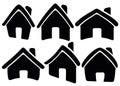 Houses emblems and icons in a set. Vector image
