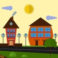 Houses flat design vector city