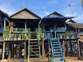 Houses in floating village in cambodia Royalty Free Stock Photo