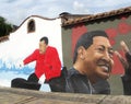 Houses with former Venezuelan president Hugo Chavez graffiti